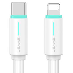USAMS καλώδιο Lightning σε USB-C US-SJ735, 30W, 480Mbps, 1m, λευκό USB-C (Type-C) USB-C