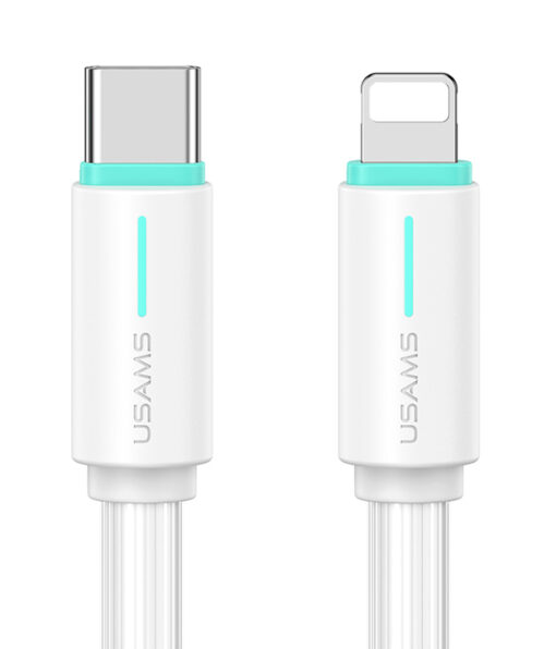 USAMS καλώδιο Lightning σε USB-C US-SJ735, 30W, 480Mbps, 1m, λευκό USB-C (Type-C) USB-C