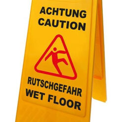 Προειδοποιητική πινακίδα "caution wet floor" 520112, 21-30x58cm, κίτρινη Είδη Σπιτιού Είδη Σπιτιού