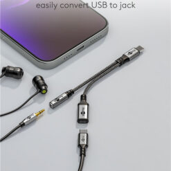 GOOBAY αντάπτορας USB-C σε 3.5mm & USB-C 74524, 60W, 480Mbps, γκρι USB-C (Type-C) USB-C 2