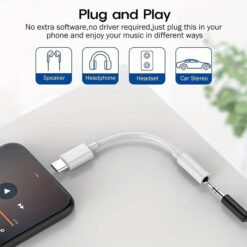 POWERTECH αντάπτορας USB-C σε 3.5mm CAB-UC088, λευκός USB-C (Type-C) USB-C 2
