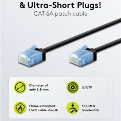 GOOBAY καλώδιο δικτύου 74230, CAT 6A U/UTP, slim, copper, 500MHz, 0.15m, μαύρο Δίκτυο Cat 6a 2