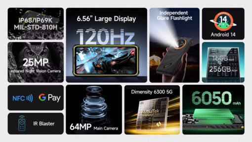 ULEFONE smartphone Armor X31 Pro, 6.56", 8/256GB, 5G, 6050mAh, IP68/IP69K, μαύρο Mobile 6" και άνω 2