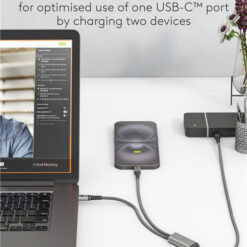GOOBAY καλώδιο USB-C σε 2x USB-C 75739, 60W, 480Mbps, 1.5m, γκρι USB-C (Type-C) USB-C 2
