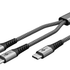 GOOBAY καλώδιο USB-C σε 2x USB-C 75739, 60W, 480Mbps, 1.5m, γκρι USB-C (Type-C) USB-C