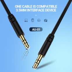 CELEBRAT καλώδιο ήχου 3.5mm AU-01, AUX, 1m, μαύρο Ήχος 3.5mm 2