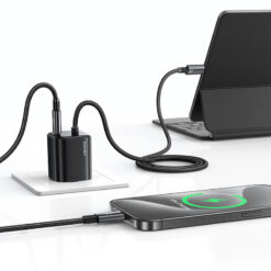 USAMS φορτιστής τοίχου CC264 με καλώδιο, USB-C, 30W, GaN, μαύρος Mobile 1 2