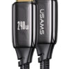 USAMS καλώδιο Lightning σε USB-C US-SJ659, 30W, 480Mbps, 1.2m, μαύρο USB-C (Type-C) USB-C 3