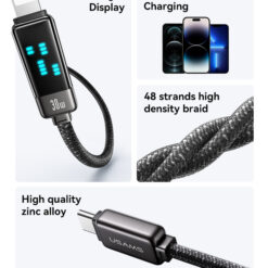 USAMS καλώδιο Lightning σε USB-C SJ743, 30W, 480Mbps, 1.2m, λευκό USB-C (Type-C) USB-C 2