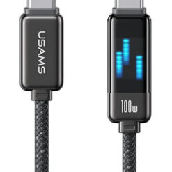 USAMS καλώδιο USB-C SJ744, 100W, 480Mbps, 1.2m, μαύρο USB-C (Type-C) USB-C