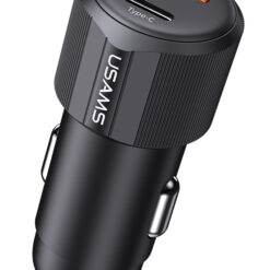 USAMS φορτιστής αυτοκινήτου CC283, USB & USB-C, 60W, μαύρος Mobile 2