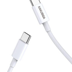 KAKUSIGA καλώδιο USB-C σε USB-C KSC-653, 100W, 480Mbps, 25cm, λευκό USB-C (Type-C) USB-C