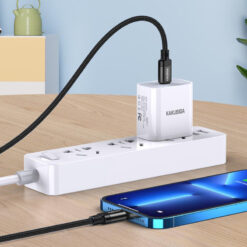KAKUSIGA καλώδιο Lightning σε USB-C KSC-970, 27W, 480Mbps, 1m, μαύρο USB-C (Type-C) USB-C 2