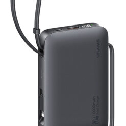 USAMS power bank CD228 με 2x καλώδια, 2x θύρες εξόδου, 10000mAh, 20W, γκρι Mobile 5001 - 10000mAh