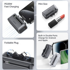 USAMS power bank CD233, USB-C/Lightning έξοδος, 4500mAh, 20W, γκρι Mobile Power Bank 2