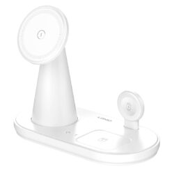 LDNIO ασύρματος φορτιστής WL01 με LED φωτισμό, 3 σε 1, 15W, λευκός Mobile -