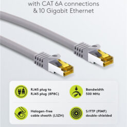 GOOBAY καλώδιο δικτύου 91603, CAT 7 S/FTP, copper, 500MHz, 2m, γκρι Δίκτυο Cat 7 2