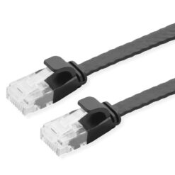 POWERTECH καλώδιο δικτύου CAB-N347, flat, Cat 6a U/UTP, copper 1m, μαύρο Δίκτυο Cat 6a