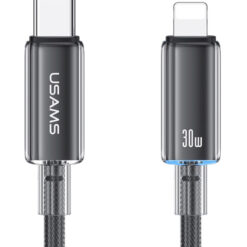 USAMS καλώδιο Lightning σε USB-C US-SJ659, 30W, 480Mbps, 1.2m, μαύρο USB-C (Type-C) USB-C