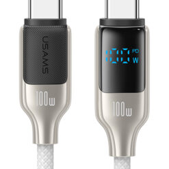 USAMS καλώδιο USB-C SJ742, 100W, 480Mbps, 1.2m, λευκό USB-C (Type-C) USB-C