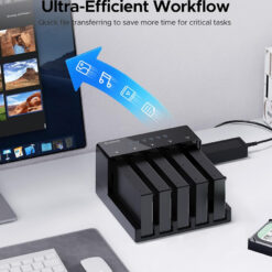 ORICO docking station για 2.5" ή 3.5" SATA HDD/SSD 6558US3-C, 5 θέσεων, 5Gbps, clone function, μαύρο Θήκες & Trays Σκληρών Δίσκων Docking Station 2