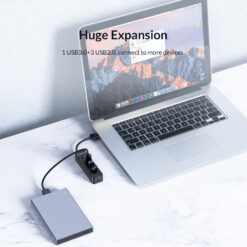 ORICO USB hub TWU32-4A, 4x θυρών, USB 3.0, 5Gbps, USB σύνδεση, έξτρα τροφοδοσία, μαύρο USB Hubs - Card Readers USB Hub 2