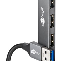 GOOBAY USB hub 74456, 4x θυρών, USB 3.2, 5Gbps, USB σύνδεση, γκρι USB Hubs - Card Readers USB Hub
