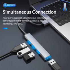 ORICO USB hub AH-A13, 4x θυρών, USB 3.0, 5Gbps, USB σύνδεση, γκρι USB Hubs - Card Readers USB Hub 2