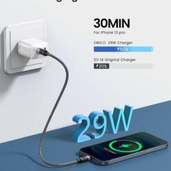 ORICO καλώδιο Lightning σε USB-C C2L, 29W, 480Mbps, 1m, μαύρο USB-C (Type-C) USB-C 11