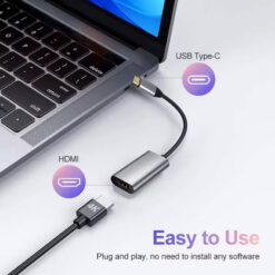 POWERTECH αντάπτορας USB-C σε HDMI CAB-UC086, 4K/60Hz, γκρι USB-C (Type-C) USB-C 2