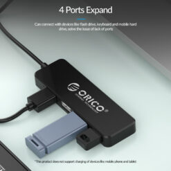 ORICO USB hub FL01, 4x θυρών, USB 2.0, 480Mbps, USB σύνδεση, μαύρο USB Hubs - Card Readers USB Hub 2