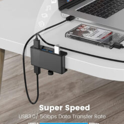 ORICO USB hub MH4PU-P με σφιγκτήρα, 4x θυρών, 5Gbps, USB σύνδεση, μαύρο USB Hubs - Card Readers USB Hub 2