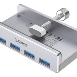 ORICO USB hub MH4PU-P με σφιγκτήρα, 4x θυρών, 5Gbps, USB σύνδεση, ασημί USB Hubs - Card Readers USB Hub