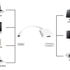 POWERTECH αντάπτορας USB Type-C σε HDMI PTH-037, 4K, λευκό USB-C (Type-C) USB-C 2
