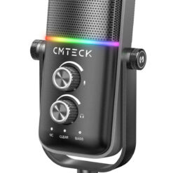 CMTECK επιτραπέζιο μικρόφωνο XM600, omnidirectional/καρδιοειδές, USB, RGB LED, μαύρο Μικρόφωνα USB
