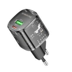 Borofone Wall charger BN17 Sunlight – 1*USB-A + 1*USB-C – QC 3.0 PD 20W 3A black ΑΞΕΣΟΥΑΡ -