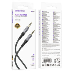 Borofone Cable AUX BL24 Graceful – jack 3,5mm to jack 3,5mm – 1 metre black ΑΞΕΣΟΥΑΡ - 2