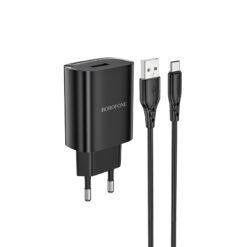 Borofone Wall charger BN1 Innovative – USB – 2,1A with USB to Type C black ΑΞΕΣΟΥΑΡ -