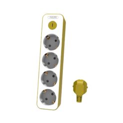 Philips CHP2145Y/GRS Πολύπριζο 4 θέσεων με προστασία και καλώδιο 1.5m Κίτρινο HOME & GADGETS HOME & GADGETS