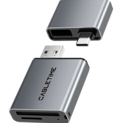 CABLETIME card reader CT-ACCD3-AG για SD & micro SD, USB 3.0, 5Gbps, γκρι USB Hubs - Card Readers Card Reader