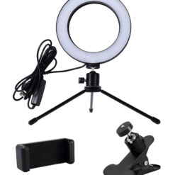 CABLETIME φωτιστικό δαχτυλίδι LED CT-LRL6-PB με μίνι τρίποδα & σφιγκτήρα, βάση smartphone, Φ16cm Εικόνα & Ήχος Εικόνα & Ήχος
