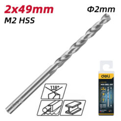 DELI σετ τρυπάνια DL16020G για μέταλλο, M2 HSS, 2x49mm, κυλινδρικό, 20τμχ Service & Εργαλεία Εργαλεία 2
