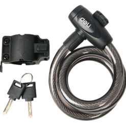 DELI κλειδαριά ποδηλάτου με κλειδί DL508062, Φ12mm, 1m, μαύρη Gadgets - Αξεσουάρ Gadgets - Αξεσουάρ