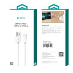Devia cable Smart EC066 USB-Α – USB-C 2m 2,1A white DATA CABLES DATA CABLES 2