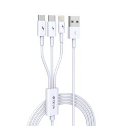 Devia cable 3in1 Smart EC141 USB – Lightning + USB-C + MicroUSB 1,2m 2A white DATA CABLES DATA CABLES