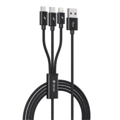 Devia cable 3in1 Gracious EC048 USB-A to Lightning + USB-C + MicroUSB 1,2m 3A black DATA CABLES DATA CABLES
