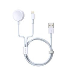 Devia cable 2in1 Smart EA199 USB – Lightning white with inductive magnetic charger for Apple Watch DATA CABLES DATA CABLES
