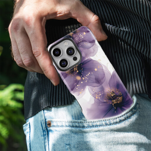 Θήκη iPhone για Όλα τα μοντέλα 3D Design Με Σχέδιο Lila flowers (Κωδ:1060) B2B - 3