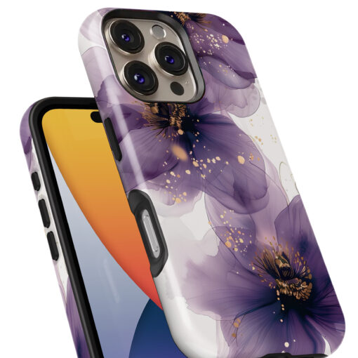 Θήκη iPhone για Όλα τα μοντέλα 3D Design Με Σχέδιο Lila flowers (Κωδ:1060) B2B -