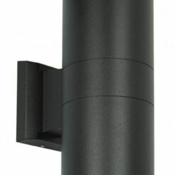 POWERTECH φωτιστικό τοίχου HLL-0190 για 2x GU10 λάμπες, μεταλλικό, IP65, μαύρο Σπίτι & Gadgets Μαύρο